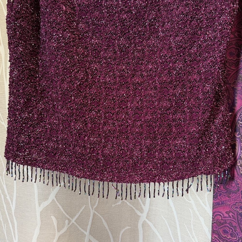 Charlotte Russe Purple and Pink Paisley Skirt Set top size L and skirt size M - Picture 5 of 6